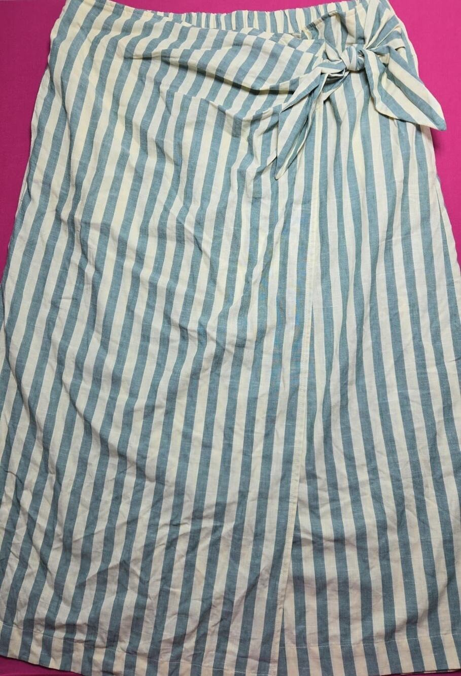Universal Thread Women’s Blue Striped Wrap Skirt XXL Linen Blend Brand New
